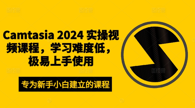 Camtasia 2024 实操视频课程，学习难度低，极易上手使用-网创星球