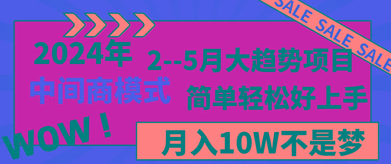 2024年2-5月大趋势项目，利用中间商模式，简单轻松好上手，月入10W不是梦-网创星球