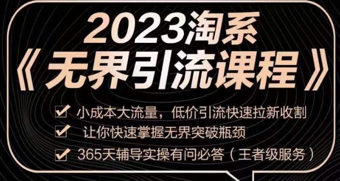 2023淘系无界引流实操课程，​小成本大流量，低价引流快速拉新收割，让你快速掌握无界突破瓶颈-网创星球