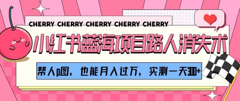 小红书蓝海项目路人消失术，帮人p图，也能月入过万，实测一天300+【揭秘】-网创星球