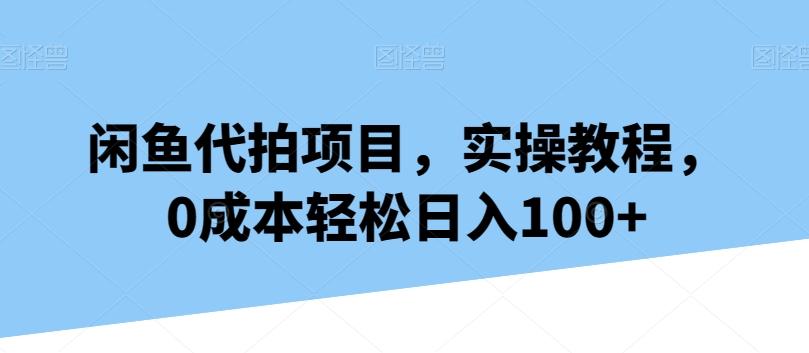 闲鱼代拍项目，实操教程，0成本轻松日入100+-网创星球