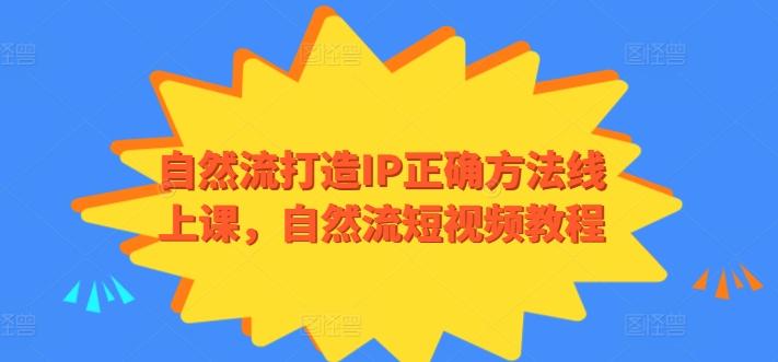 自然流打造IP正确方法线上课，自然流短视频教程-网创星球