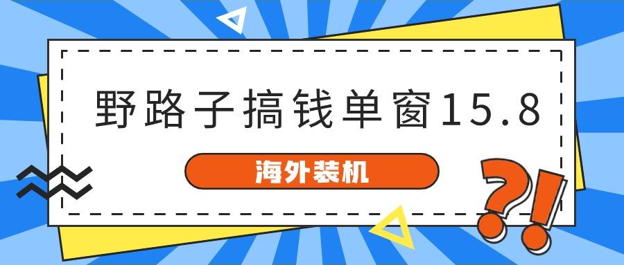 海外装机，野路子搞钱，单窗口15.8，亲测已变现10000+-网创星球