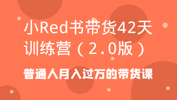小Red书带货42天训练营(2.0版)普通人月入过万的带货课-网创星球
