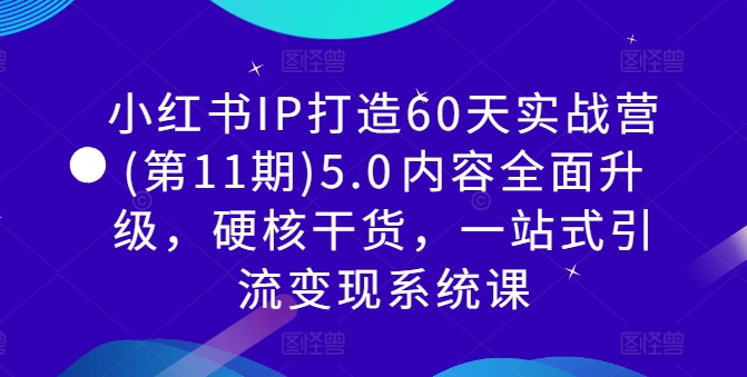 小红书IP打造60天实战营(第11期)5.0​内容全面升级，硬核干货，一站式引流变现系统课-网创星球