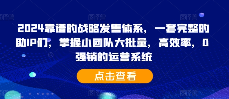 2024靠谱的战略发售体系，一套完整的助IP们，掌握小团队大批量，高效率，0 强销的运营系统-网创星球