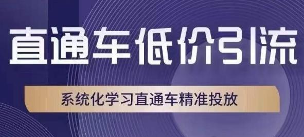 直通车低价引流课，系统化学习直通车精准投放-网创星球