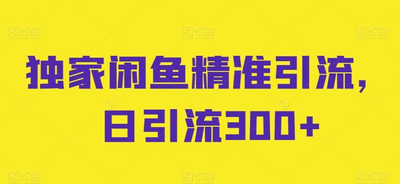 独家闲鱼精准引流，日引流300+【揭秘】-网创星球