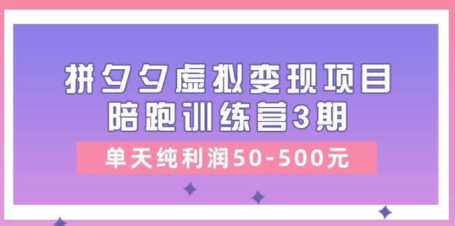 某收费培训《拼夕夕虚拟变现项目陪跑训练营3期》单天纯利润50-500元-网创星球