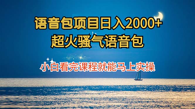 语音包项目 日入2000+ 超火骚气语音包小白看完课程就能马上实操-网创星球