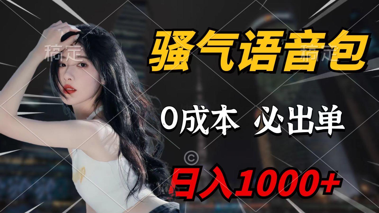 (9701期)骚气语音包，0成本一天1000+，闭着眼也能出单，详细教程！-网创星球