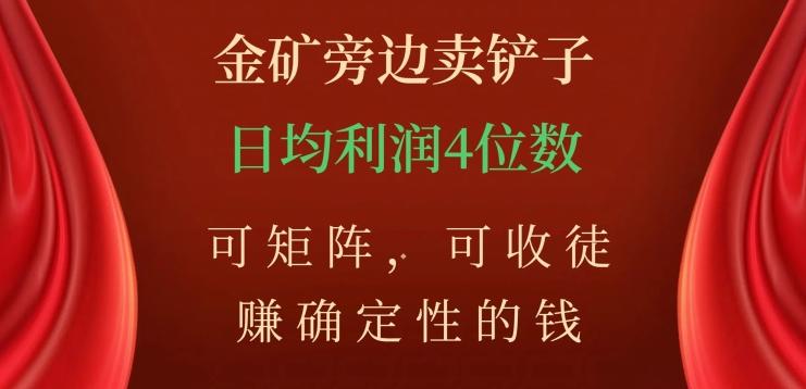 金矿旁边卖铲子，赚确定性的钱，可矩阵，可收徒，日均利润4位数【揭秘】-网创星球