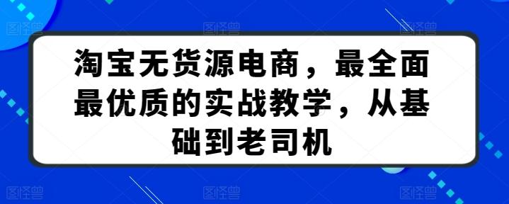 淘宝无货源电商，最全面最优质的实战教学，从基础到老司机-网创星球