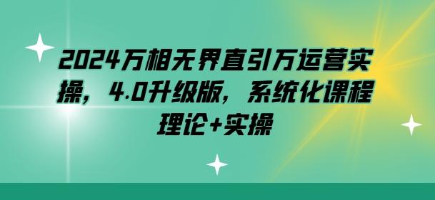 2024万相无界直引万运营实操，4.0升级版，系统化课程 理论+实操-网创星球