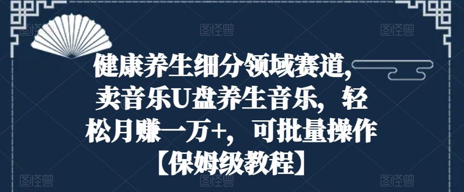 健康养生细分领域赛道，卖音乐U盘养生音乐，轻松月赚一万+，可批量操作【保姆级教程】-网创星球