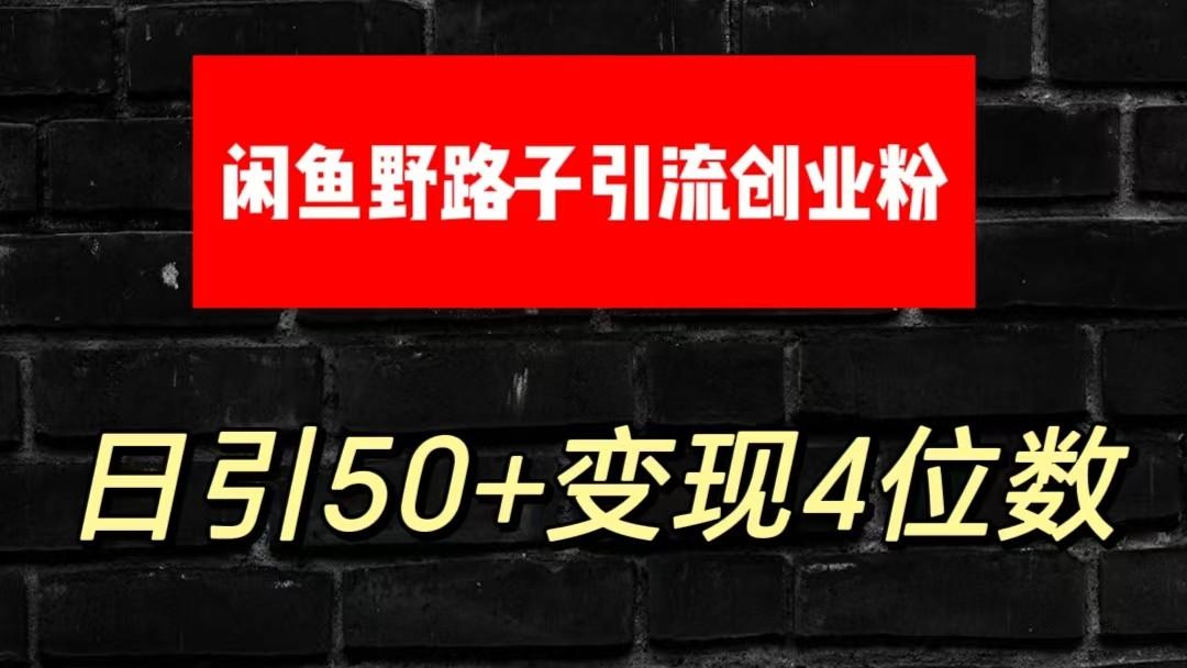 大眼闲鱼野路子引流创业粉，日引50+单日变现四位数-网创星球