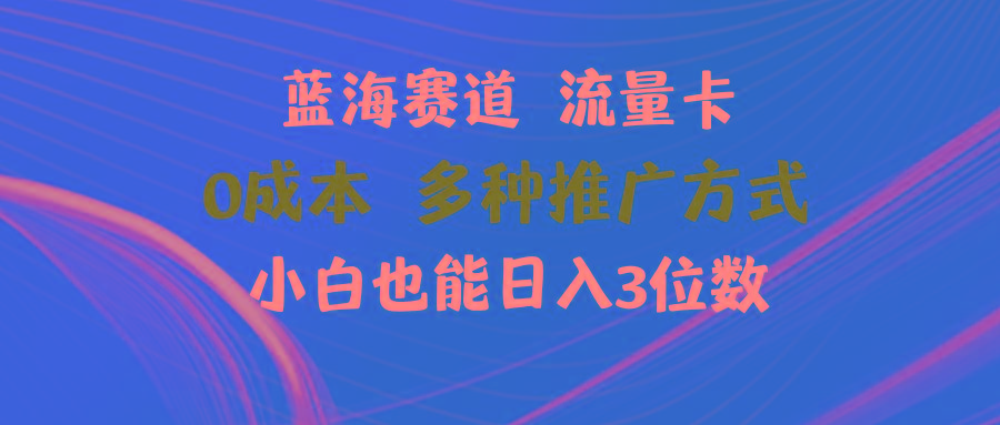 蓝海赛道 流量卡 0成本 小白也能日入三位数-网创星球
