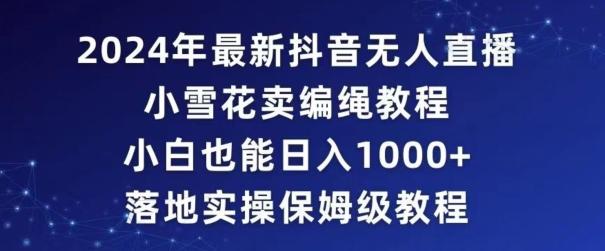 2024年抖音最新无人直播小雪花卖编绳项目，小白也能日入1000+落地实操保姆级教程【揭秘】-网创星球