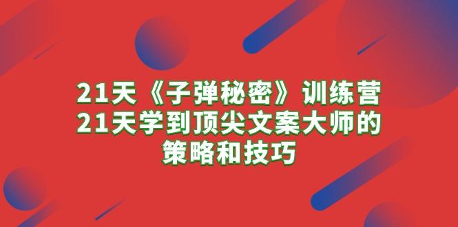 21天《子弹秘密》训练营，21天学到顶尖文案大师的策略和技巧-网创星球