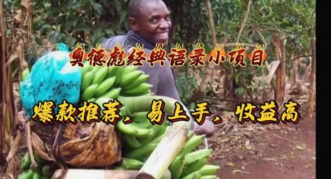 奥德彪经典语录小项目，爆款推荐，易上手，收益高-网创星球