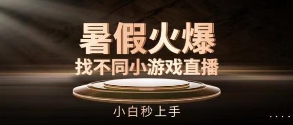暑假火爆找不同小游戏直播间，小白秒上手【揭秘】-网创星球