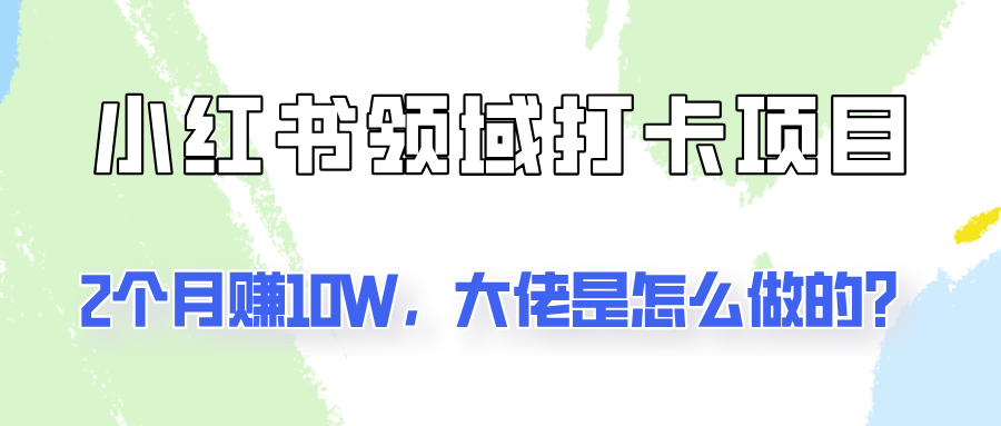 通过小红书领域打卡项目2个月赚10W，大佬是怎么做的？-网创星球