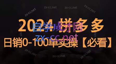 恒哥·2024拼多多日销0-100单实操-网创星球