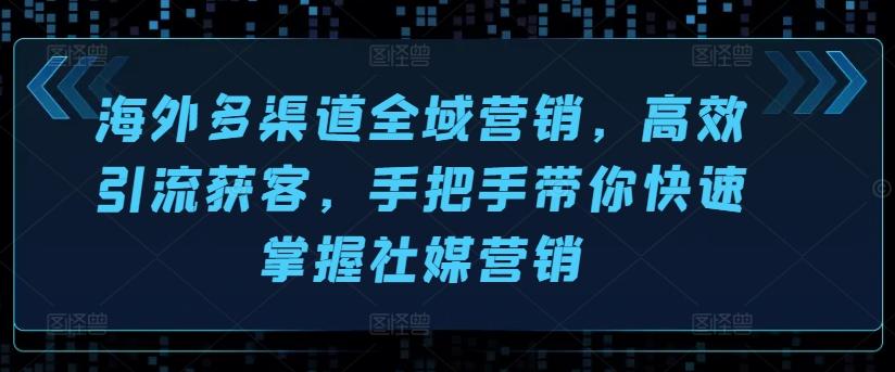 海外多渠道全域营销，高效引流获客，手把手带你快速掌握社媒营销-网创星球