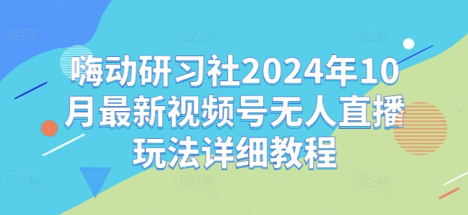 嗨动研习社2024年10月最新视频号无人直播玩法详细教程-网创星球