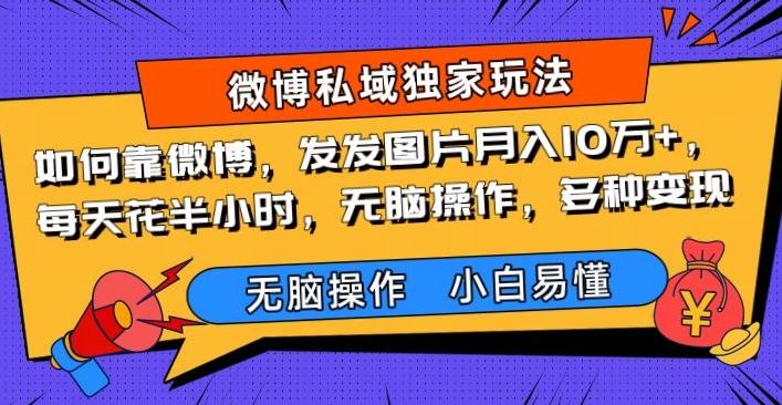如何靠微博，发发图片月入10万+，‌每天花半小时，无脑操作，多种变现-网创星球