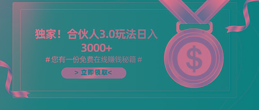游戏合伙人3.0，日入3000+，无限扩大的蓝海项目-网创星球
