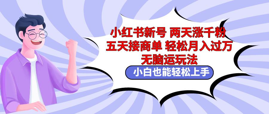 小红书新号两天涨千粉五天接商单轻松月入过万 无脑搬运玩法 小白也能轻…-网创星球