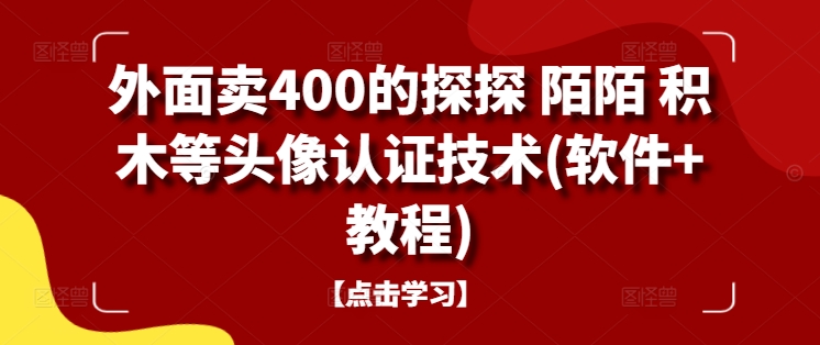 外面卖400的探探 陌陌 积木等头像认证技术(软件+教程)-网创星球