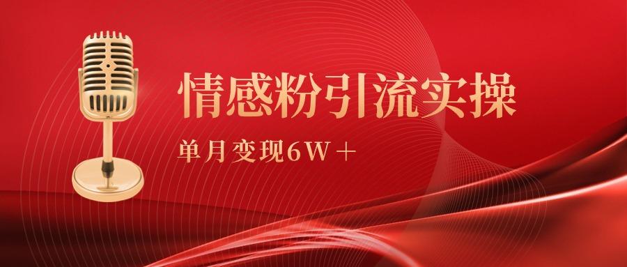 (9473期)单月变现6w+，情感粉引流变现实操课-网创星球