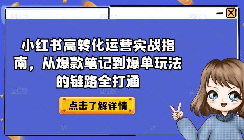 小红书高转化运营实战指南，从爆款笔记到爆单玩法的链路全打通-网创星球