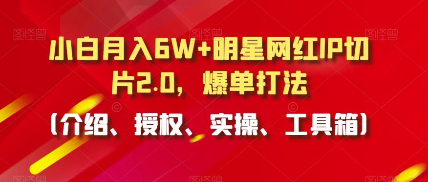 小白月入6W+明星网红IP切片2.0，爆单打法(介绍、授权、实操、工具箱)【揭秘】-网创星球