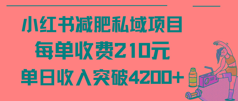 (9466期)小红书减肥私域项目每单收费210元单日成交20单，最高日入4200+-网创星球