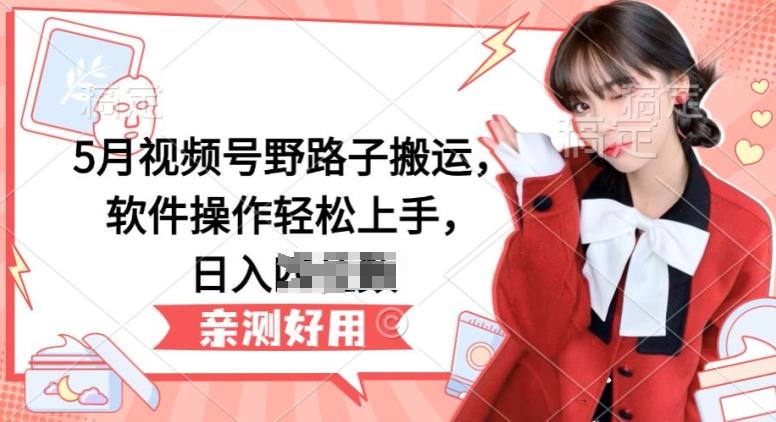 5月视频号野路子搬运，软件操作轻松上手，日入三位数【揭秘】-网创星球