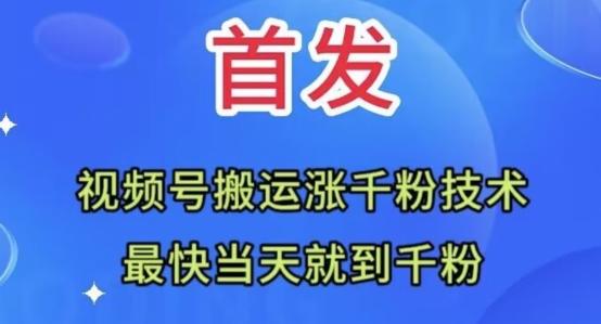 全网首发：视频号无脑搬运涨千粉技术，最快当天到千粉【揭秘】-网创星球