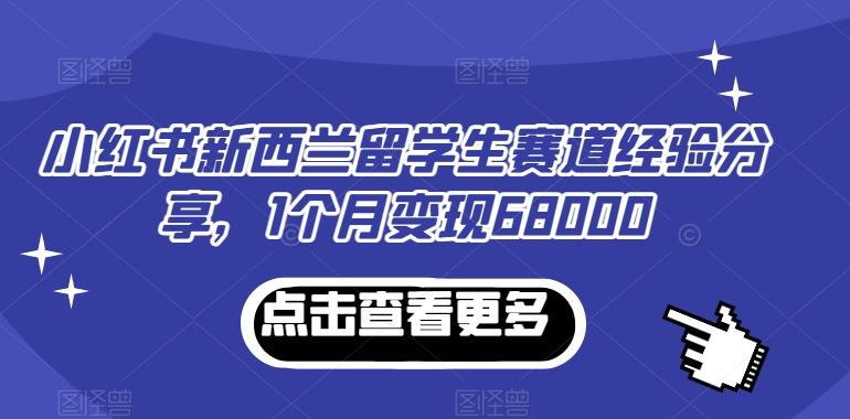 小红书新西兰留学生赛道经验分享，1个月变现68000【揭秘】-网创星球