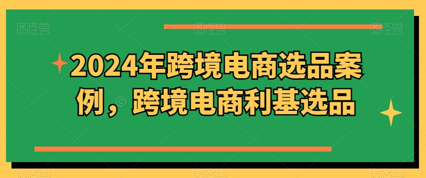2024年跨境电商选品案例，跨境电商利基选品(更新)-网创星球