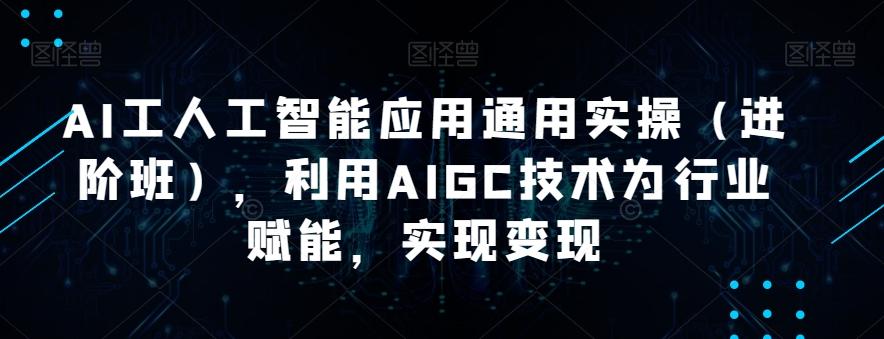 AI工人工智能应用通用实操（进阶班），利用AIGC技术为行业赋能，实现变现-网创星球
