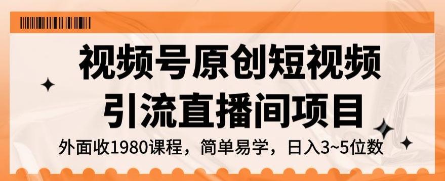 视频号原创短视频引流直播间项目，日入3~5五位数【揭秘】-网创星球