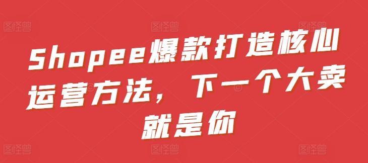 Shopee爆款打造核心运营方法，下一个大卖就是你-网创星球
