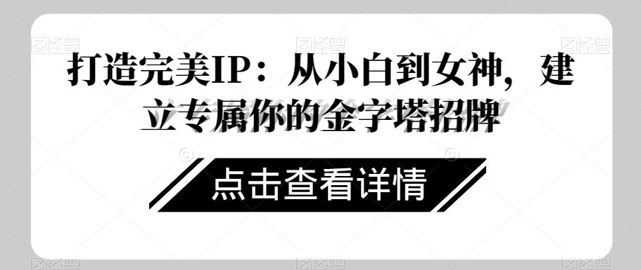打造完美IP：从小白到女神，建立专属你的金字塔招牌-网创星球