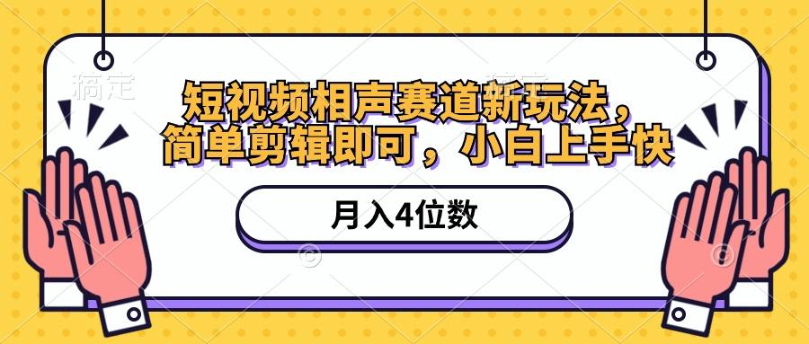 短视频相声赛道新玩法，简单剪辑即可，月入四位数(附软件+素材-网创星球