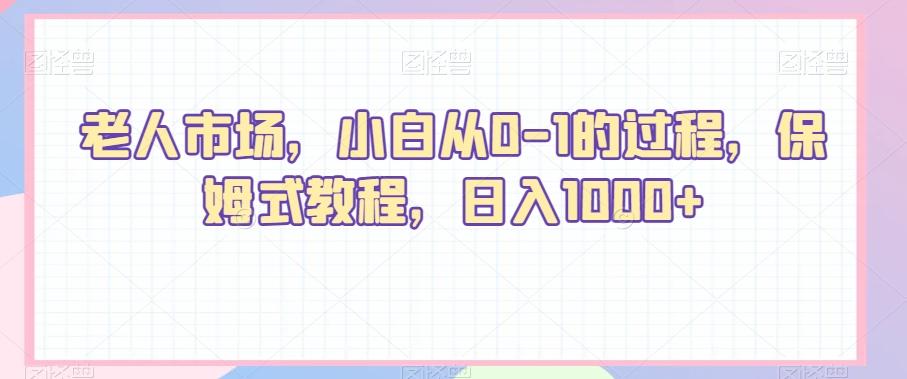 老人市场，小白从0-1的过程，保姆式教程，日入1000+-网创星球