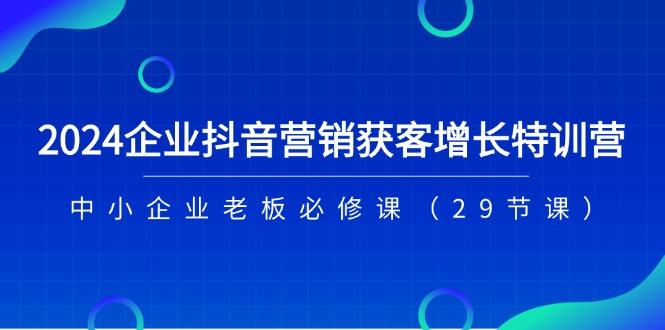 2024企业抖音-营销获客增长特训营，中小企业老板必修课(29节课-网创星球