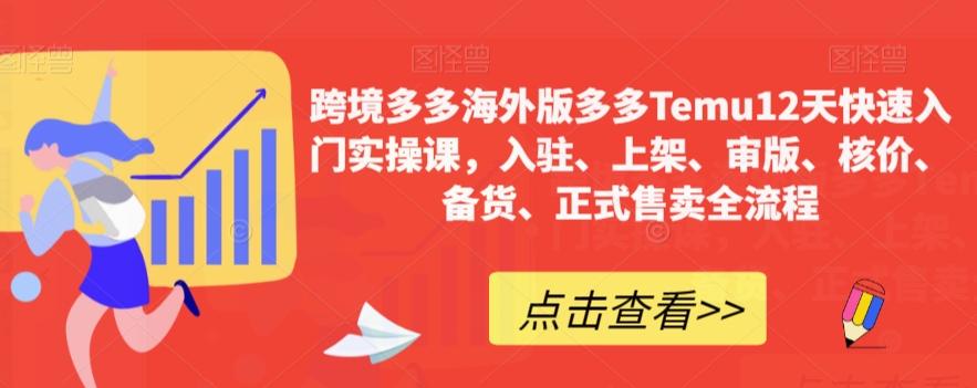 跨境多多海外版多多Temu12天快速入门实操课，入驻、上架、审版、核价、备货、正式售卖全流程-网创星球