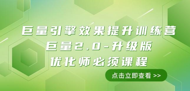 巨量引擎·效果提升训练营：巨量2.0-升级版，优化师必须课程（111节课）-网创星球